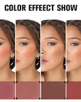 Matte Blush Cream Quads Makeup Palette, Blushes for Older Women Lip and Cheek Dual Blush Palette, Natural Lasting Pinkish Light Peach Light Brown and Orange Red, Paleta de rubor 4 colores