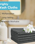 Orighty Wash Cloths Bulk Towels Set 200 Pack, Highly Absorbent and Soft Feel Microfiber Face Cloths, Multi-Purpose Washcloths & Hand Towels for Bathroom, Hotel, Spa, and Gym, 12x12 Inch, Grey