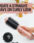 CHI Volumizer 4-in-1 Blowout Brush, Hair Dryer for Smooth, Silky & Shiny Hair, Four Interchangeable Attachments for Versatile Styling, Rose Gold