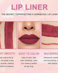 2-in-1 Dark Red Lip Liner & Lipstick Set Kit for Women, Matte Lips Kit with Lip Liner Lip Stains Long Lasting Waterproof 24 Hour Lipstick and Lip Liners Combo Lipliners Pencil Set 06