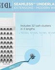 Ardell Seamless Underlash Extensions, DIY Lash Clusters, Eyelash Extension Kit, Modern Wing, Up To 5 Applications - 32 ct, 1-pack