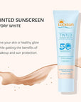 Tinted Mineral Sunscreen SPF 50-2-in-1 Makeup & Sunscreen for Natural Glow, Broad Spectrum Protection + Skincare Benefits All Skin Types (#001, 1.69 Fl Oz (Pack of 1))