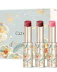 CATKIN Glossy Lip Balm 3pcs Gift Set, Ultra Hydating Glow Lip Tinted Jelly Plump Melting Balm Shea Butter Repair Soothing For Dry Lips Dewy Finished 0.12 oz 01
