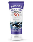 Badger Mineral Sunscreen SPF 50 Zinc Oxide Sunscreen with 98% Organic Ingredients, Reef-Safe, Broad-Spectrum, Hypoallergenic, Water Resistant, Unscented Adventure Sport 2.9 fl oz