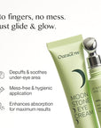 Caffeine Eye Cream for Dark Circles and Puffiness – Moonstone Under Eye Cream with Cooling Tip, Retinol, Hyaluronic Acid & Peptides – for Wrinkles, Bags, Fine Lines – Fragrance-Free