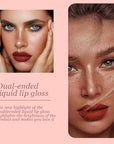 Double-end 2-in-1 Matte & Shimmery Lip Gloss Set, 3 PCS/Set (Set A, 3pcs)