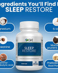 Sleep Restore - Tranquil Sleep Formula with L-Theanine, GABA, 5-HTP, Magnesium, Melatonin & More - 60 Veg Capsules for Deep, Refreshing Sleep & Overall Well-Being