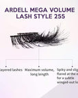 Ardell Mega Volume 255 False Eyelashes - Extra Full, 3D Layered Wispy Lashes with NeverFlat Curl Technology - Reusable False Strip Lashes, 4 Pairs