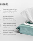HydroPeptide HydroActive Cleanse, Micellar Facial Cloths, Gently Cleanses Skin, Hydrating and Nourishing, 30 Count