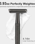 Black Safety Razor, Single Blade Razors for Men, with 10 Double Edge Blades, Long and Heavy Duty Stainless Steel Handle, Reusable Metal Eco-Friendly Razor, Plastic Free, Smooth Shave