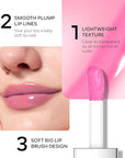 Hydrating Lip Glow Oil, Plumping Moisturizing Lip Oil Gloss, Smooth Lip Lines Plump Lip,Transparent Plumping Clear Glossy Tinted Balm Care 0.2Fl oz #Cherry