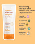 B.TAN After Sun Lotion | Ooooh Aftersun Delight - Aloe Vera & Hyaluronic Acid, Sun Burn Skin Relief, Moisturizing Body Cream, 7 Fl oz