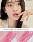 Dew Drop Tint #208 Lure 4.5g, Hydrating, Glossy, Lightweight Lip Stain with High-shine, Long Lasting Color with Moisturizing Lip Drop, Dewy Finish, Korean Beauty Makeup