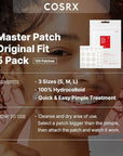 COSRX Acne Pimple Patch Absorbing Hydrocolloid Original 3 Size Patches for Zits Cover, Spot Stickers for Face and Body, Not Tested on Animals, No Toxic Ingredients (120 Count (Pack of 5))