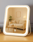 Rechargeable Vanity Mirror with Lights,8x10 Inch 3 Color Lighting Portable Makeup Mirror with Touch Screen Adjustable LED Lights,Desk Mirror for Travel, Home