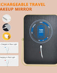 Gold Rechargeable Makeup Mirror with Lights, LED Vanity Mirror, 3 Color Modes, Portable Desktop Mirror, Adjustable Brightness, Ideal for Dorm and Home Use
