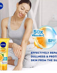 Nivea Extra Bright Super C+ Vitamin Body Serum Sunscreen, SPF50+ PA+++ Size 320 ml, 10.82 Oz (Pack Of 1)