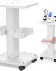 Esthetician Cart with Wheels and 2 Trays, 4 Tier Salon and Spa Equipment Trolley Carts, Beauty Machine Trolley, Load 135lbs
