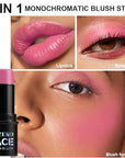 Blush Stick, Multi-use Blush Stick for Cheeks, Eyes, Lips, Silky Creamy Face Stick for Old Women & Mature Skin, Blendable and Buildable Color, Long Lasting Waterproof Non-greasy Formula (#19, Blush)