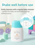 Baby Easy Wash Sun Lotion SPF 30 - Korean Moisturizing Zinc Oxide Mineral Sunscreen for Babies and Kids - Washes Off Easily - Vegan, Reef-Safe, Allergen-Free, 2.11 fl.oz.