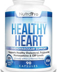 NutraPro Healthy Heart - Heart Health Supplements. Artery Cleanse & Protect. Supports Healthy Cholesterol and Triglyceride. GMP Certified