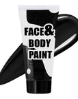 Black Face Paint 70ml - Professional Water-Based Full Coverage Body Paint for Skeleton, Clown & Vampire Looks, Non-Toxic Washable Face Body Paint for Adults Halloween SFX Cosplay Makeup