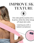 Exfoliating Washcloth Face & Body Scrub Towel - Japanese Exfoliating Towel with Hexagon Fibers, Body Scrubber with 2 Sides for Scrubbing & Washing, Extra Long Body Towel (Pink, 3 Pack)