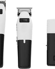 TPOB Play Barber Hair Clippers for Men 7500 RPM with Rubber Grips (White 3 Set)
