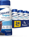 Ensure Original Dark Chocolate Nutrition Shake | Meal Replacement Shake | 24 Pack, Plastic Bottle, Liquid