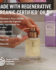 Dr. Bronner's Pure-Castile Liquid Soap Bottle & Refill Carton - Made with Regenerative Organic Certified Oils, 82% Less Plastic-18-in-1 Uses for Face, Body Wash, Hand Soap Refill- Lavender,32oz