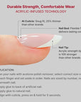 KISS Acrylic French False Nails Kit, Long Square Shape Design Nail, Purple Color French Tip Nails, Ready to Wear Gel & Manicure Stick included, Long-Lasting Convenient & Easy to Apply