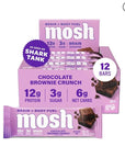 MOSH Chocolate Brownie Keto Protein Bars, High Fiber, Low Carb, Gluten Free, High Protein, Brain Healthy Snack, 12 Count