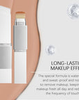 Blanc Cover Cream Stick,Korean Color-Changing Foundation Stick, Full Coverage Base Makeup, Dual-Ended with Detachable Brush for a Flawless Look (Dark Skin)