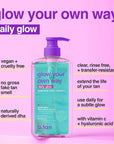 b.tan Clear Gradual Self Tanner Gel | Glow Your Own Way, Daily Use - Best Everyday Dark Sunless Tanning Moisturizer, Transfer Free, Bronze Extender, No Fake Tan Smell, 20 Fl Oz