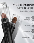 3PCS Brown Pink Eyeshadow Stick Set, Shimmer Neutral Cream Eye Shadow Sticks Crayon,Waterproof Long Lasting Eye Highlighter, Eye Brightener Stick Makeup Sets
