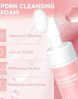 Salmon DNA PDRN Facial Cleanser | Low pH Hydrating Daily Foaming Face Wash with Soft Massage Heads | PDRN, Collagen & LHA | Gentle Pore Care & Radiant, Balanced-Looking Skin