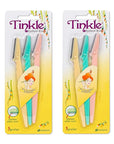Tinkle Dermaplaning Tool 6ct, Dermaplane Razor for Women, Safe and Easy Peach Fuzz Remover, Eyebrow Trimmer with Protective Cover (2 Packs of 3)