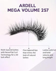 Ardell Mega Volume Lash 257 Multi-Layered False Lashes with Curl Technology, 4 pairs