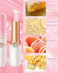 Kaely 3Pcs Peach Strawberry Blueberry Hydrating Lipstick Tinted Lip Balm, Color Changing PH Lipstick Makeup, Korean Magic Lip Stain Long Lasting Waterproof, labiales magicos 24 horas originales