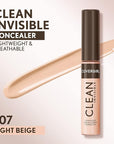 Covergirl Clean Invisible Concealer, Lightweight, Hydrating, Vegan Formula, Light Beige 107, 0.23oz