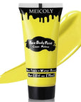 MEICOLY Yellow Face Body Paint,2.37Oz Large Tube Water Based Washable Body Paint,Yellow Face Paint for Halloween Lion Tiger Cosplay Makeup,Professional Face Painting for Adults Kids