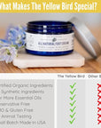 Yellow Bird Natural Foot Cream - For Dry and Cracked Feet Repair. Organic Athlete’s Foot Balm. Salve Moisturizer for Heel Care & Callus Treatment with Tea Tree Oil & Peppermint Essential Oils