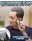 Wahl USA Chrome Pro Corded Clipper Complete Haircutting Kit for Men – Powerful Total Hair Clipping, Beard Trimming, & Grooming - Model 3024635
