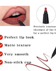 Longwear Liquid Lip Liner, Matte Lip Tint Stain Marker Pen, 2 in1 Liquid Lipstick & Lip Liner Pencil, Long Lasting Waterproof Lip gloss for Women, Fuller Lips Makeup (02(Pink))
