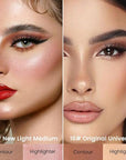 Kaely 2Pcs Cream Bronzer Highlighter Stick,Face Shaping Contouring Shades Makeup,03+16
