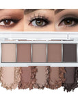 AMY'S DIARY Neutral Nude Brown Eyeshadow Palette Makeup, 5 Colors Cool-Toned Velvety Matte Finish, Nude Taupe Eye Shadows, for Brown Eyes Long Lasting Naturing-Looking (04#)