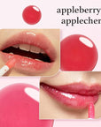 NOONI Korean Hydrating Lip Oil Set - Appleberry & Applecherry | Long-Lasting, Moisturizing, Plumping, Revitalizing for Dry Lips, Waterproof, No Peel Off, 0.12 FL Oz x 2ea