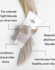 FOUR REASONS Color Mask - Silver - (27 Colors) Toning Treatment, Color Depositing Conditioner, Tone & Enhance Color-Treated Hair - Semi Permanent Hair Dye, Vegan and Cruelty-Free, 6.76 fl oz