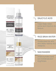 Dual Action Facial Peeling Set - Rice Water & Black Rice Exfoliating Ampoules for Gentle Skin Renewal, Non-Irritating Texture Refiner (2 x 100ml)