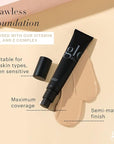 Glo Skin Beauty Satin Cream Foundation Makeup for Face, Honey Fair - Full Coverage, Semi Matte Finish, Conceal Blemishes & Even Skin Tone